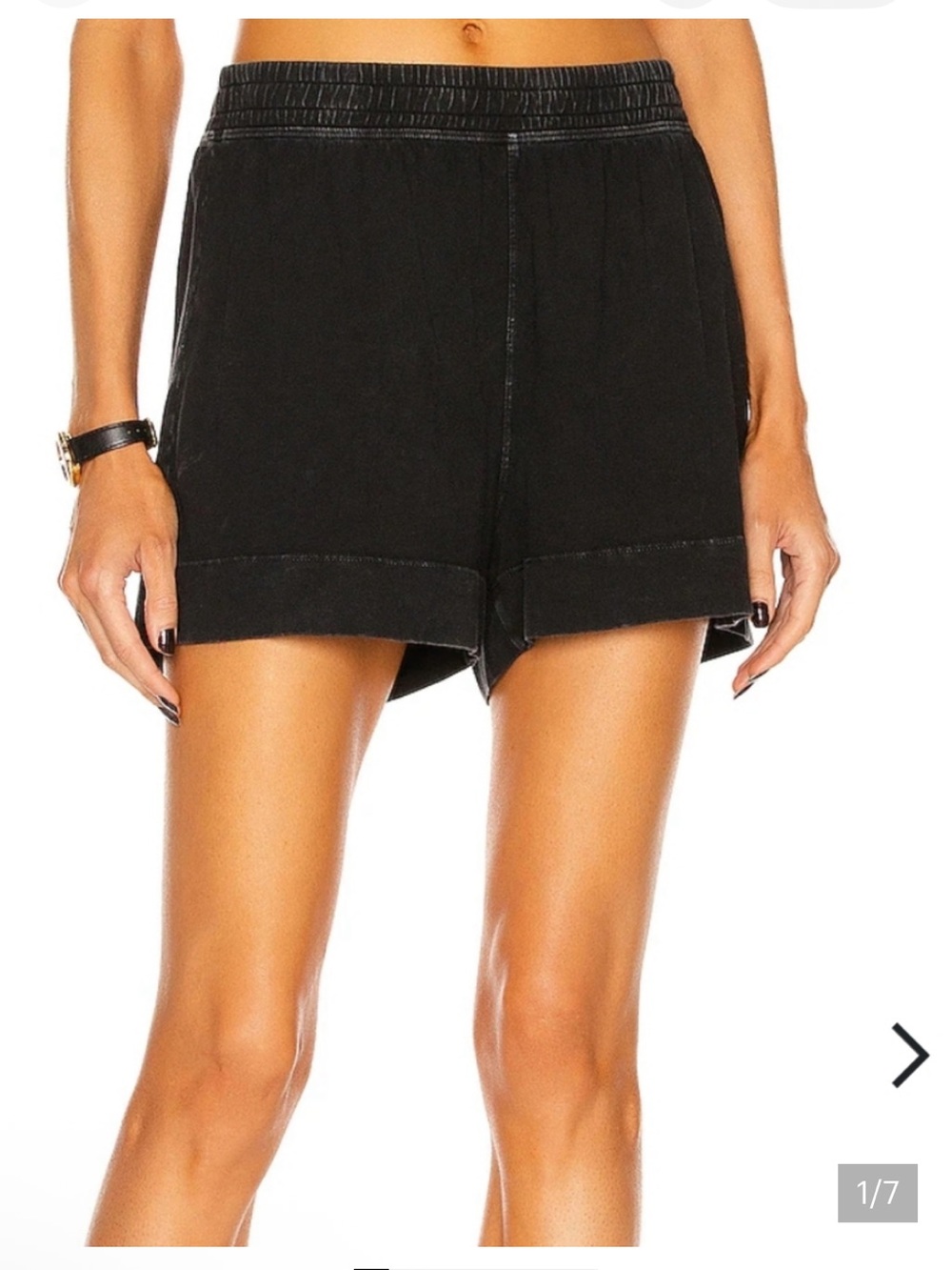 Beyond Yoga Size Small Boyfriend Black Elastic-Waist Casual Shorts